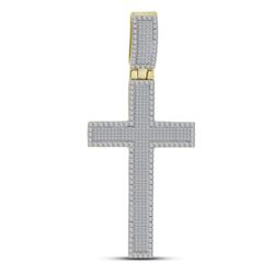 2.25CT Diamond Cross 10KT Pendant Yellow Gold