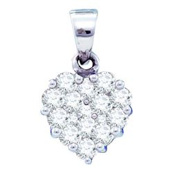 0.50CT Diamond Heart 14KT Pendant White Gold