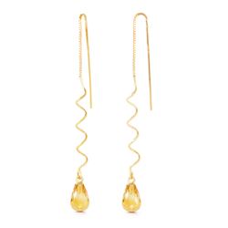 3.3 ctw Citrine Earrings Jewelry 14KT Yellow Gold