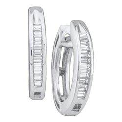 0.02CT Diamond Hoops 10KT Earrings White Gold