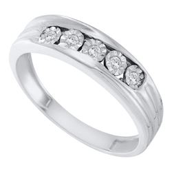 0.10CT Diamond Mens 10KT Ring White Gold