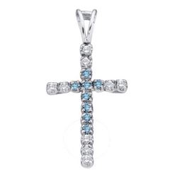 0.25CT Diamond Cross 10KT Pendant White Gold