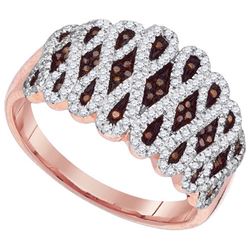 0.50CTW White and Champagne Diamond Micro-Pave 10KT Ring Rose Gold