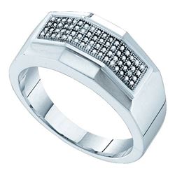 0.20CT Diamond Mens 10KT Ring White Gold
