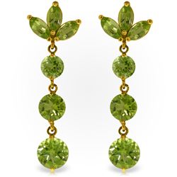 8.7 ctw Peridot Earrings Jewelry 14KT Yellow Gold