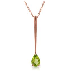 0.65 ctw Peridot Necklace Jewelry 14KT Rose Gold
