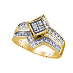 0.35CT Diamond Micro-Pave 10KT Ring Yellow Gold