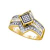 Image 1 : 0.35CT Diamond Micro-Pave 10KT Ring Yellow Gold