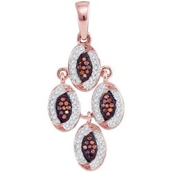 0.25CTW White and Champagne Diamond Anniversary 10KT Pendant Rose Gold