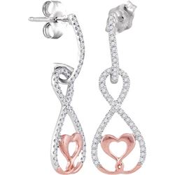 0.25CT Diamond Micro-Pave 10KT Earrings 2Tone Gold