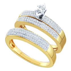 0.50CT Diamond Trio Set 14KT Ring Yellow Gold