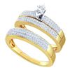 Image 1 : 0.50CT Diamond Trio Set 14KT Ring Yellow Gold