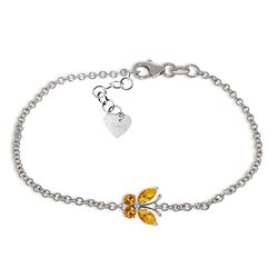 0.60 ctw Citrine Bracelet Jewelry 14KT White Gold