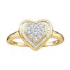 Image 1 : 0.10CT Diamond Heart 10KT Ring Yellow Gold