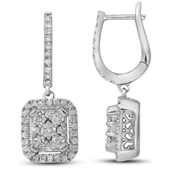 1.0CT Diamond Anniversary 14KT Earrings White Gold