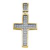 Image 1 : 0.02CT Diamond Cross 10KT Pendant Yellow Gold