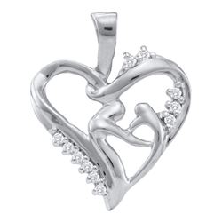 0.10CT Diamond Heart 10KT Pendant White Gold