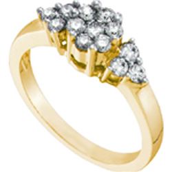 0.50CT Diamond Flower 14KT Ring Yellow Gold