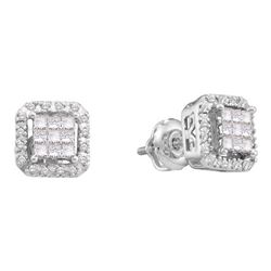 0.30CT Diamond Invisible 14KT Earrings White Gold