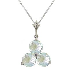 0.75 ctw Aquamarine Necklace Jewelry 14KT White Gold