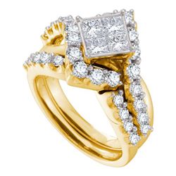 2.0CT Diamond Invisible 14KT Ring Yellow Gold