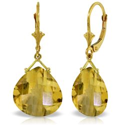 17 ctw Citrine Earrings Jewelry 14KT Yellow Gold