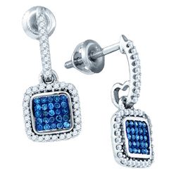 0.35CTW White and Blue Diamond Bridal 10KT Earrings White Gold