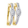 Image 1 : 0.35CT Diamond Hoops 10KT Earrings Yellow Gold