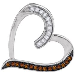 0.20CTW White and Champagne Diamond Anniversary 10KT Pendant White Gold