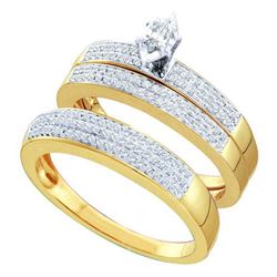 0.50CT Diamond Trio Set 10KT Ring Yellow Gold