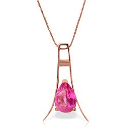 1.50 ctw Pink Topaz Necklace Jewelry 14KT Rose Gold