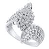 Image 1 : 1.0CT Diamond Cluster 10KT Ring White Gold