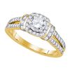 Image 1 : 1.30CT Diamond Bridal 14KT Ring Yellow Gold