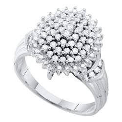 0.50CT Diamond Cluster 10KT Ring White Gold