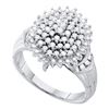 Image 1 : 0.50CT Diamond Cluster 10KT Ring White Gold