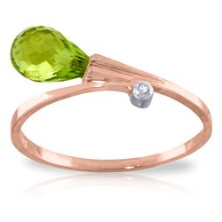 1.51 ctw Peridot & Diamond Ring Jewelry 14KT Rose Gold