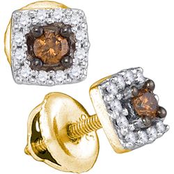 0.25CT Diamond Micro-Pave 10KT Earrings Yellow Gold