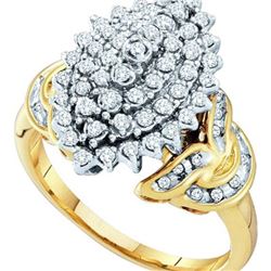 0.50CT Diamond Cluster 10KT Ring Yellow Gold