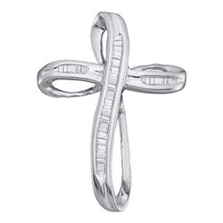 0.25CT Diamond Cross 14KT Pendant White Gold