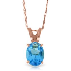 0.85 ctw Blue Topaz Necklace Jewelry 14KT Rose Gold