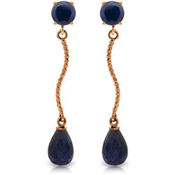 7.9 ctw Sapphire Earrings Jewelry 14KT Rose Gold