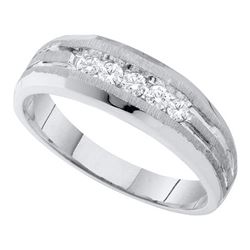 0.25CT Diamond Mens 14KT Ring White Gold