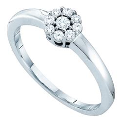 0.20CT Diamond Flower 14KT Ring White Gold