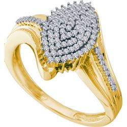 0.35CT Diamond Micro-Pave 10KT Ring Yellow Gold