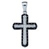 Image 1 : 0.20CT Diamond Cross 10KT Pendant White Gold
