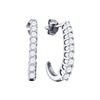 Image 1 : 1.0CT Diamond Hoops 10KT Earrings White Gold