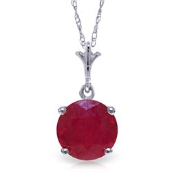 2.25 ctw Ruby Necklace Jewelry 14KT White Gold