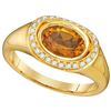 Image 1 : 0.15CT Diamond and 1CT Citrine Anniversary 14KT Ring Yellow Gold