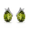 Image 1 : 4.26 ctw Peridot & Diamond Earrings Jewelry 14KT White Gold