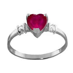 1.03 ctw Ruby & Diamond Ring Jewelry 14KT White Gold